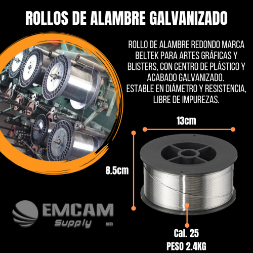 ROLLO DE ALAMBRE GALVANICADO C.25